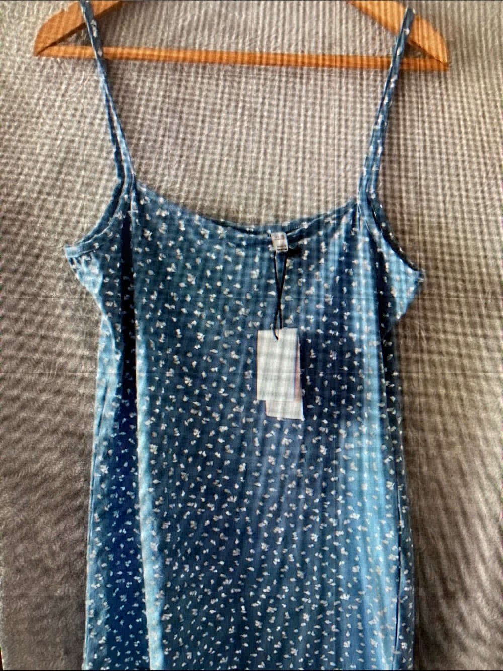 Blue Floral Spaghetti Strap Tank Top - Women's